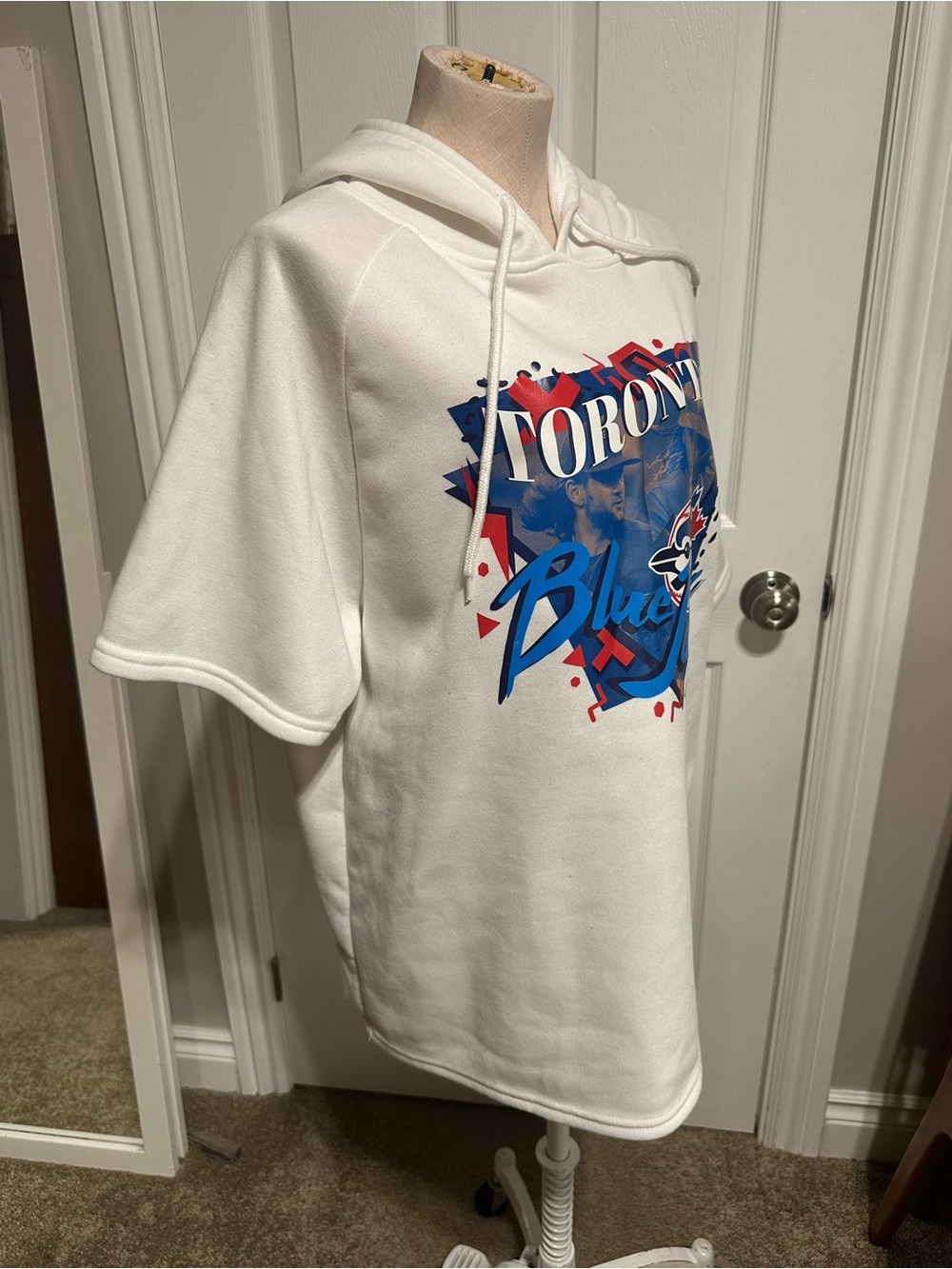 Toronto Blue Jays White Graphic Hoodie Shirt (Unisex) - Picture 3 of 7